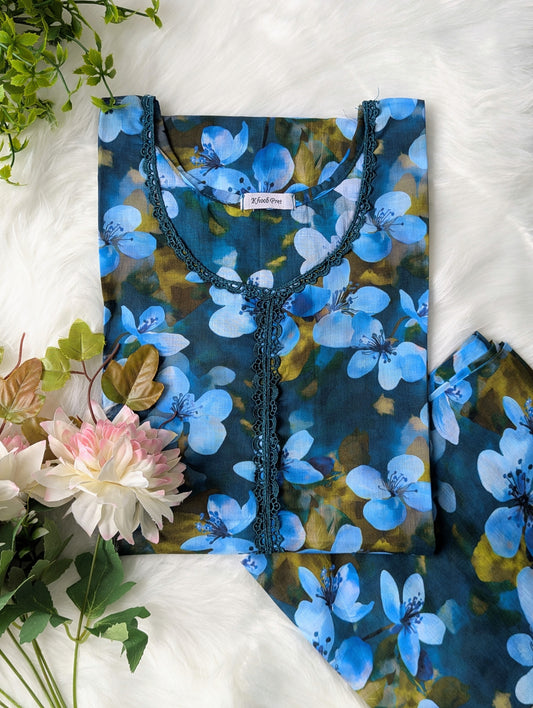 Midnight Blue Lawn 2pc Co-ord Set