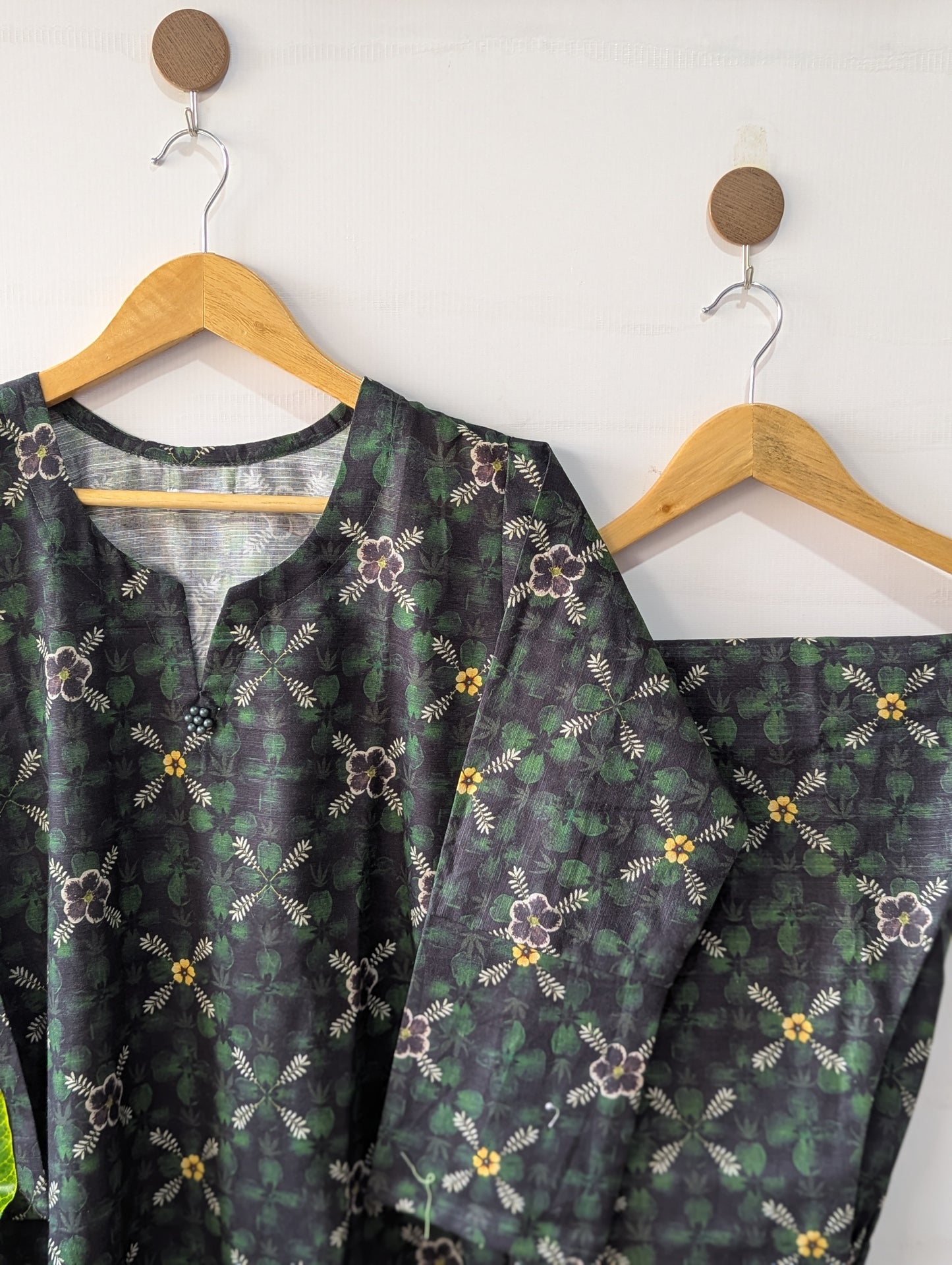 Dark Flora Khaddar Stitched 2pc Dress