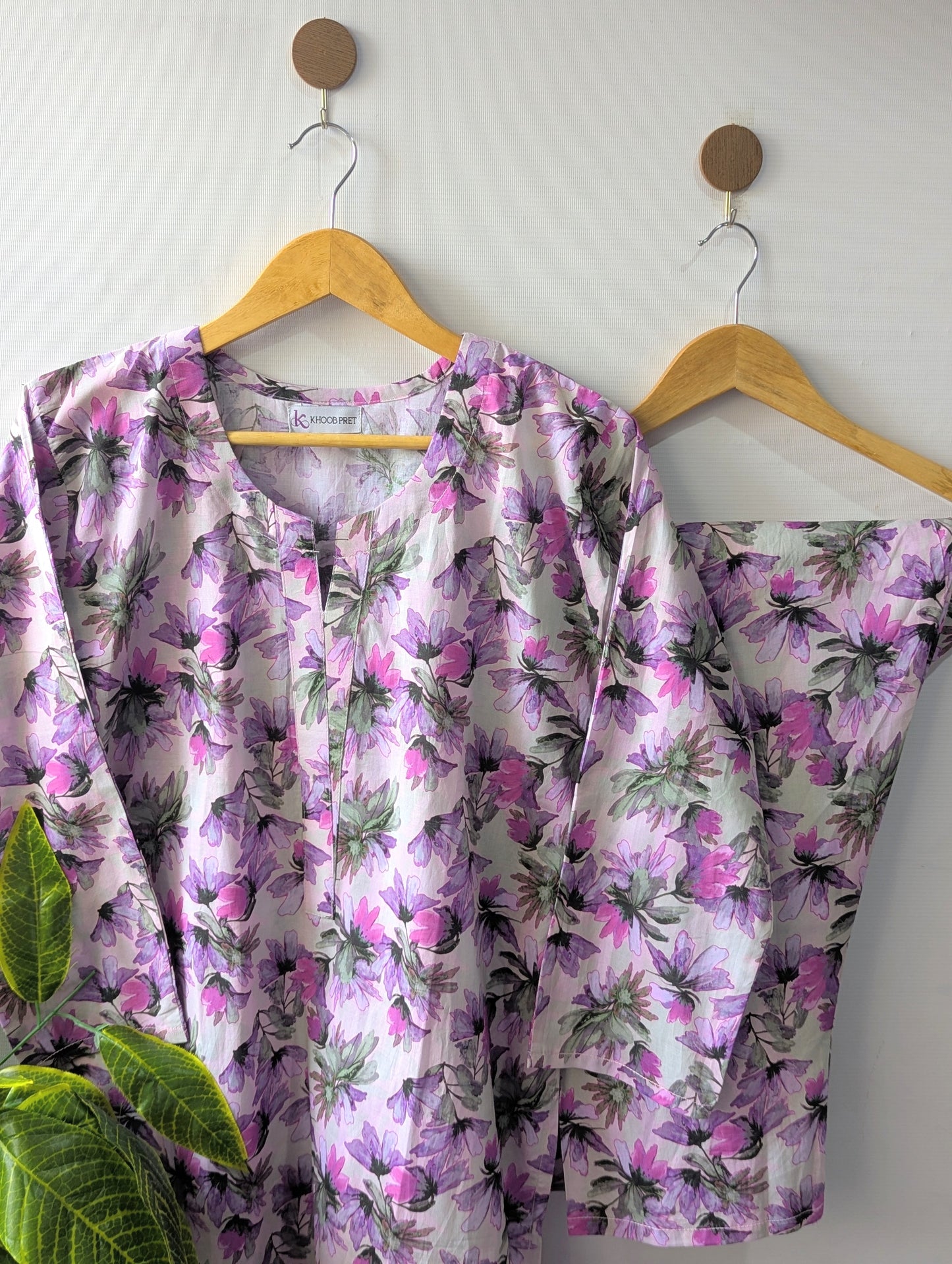 Lilac Florals Lawn Stitched 2pc
