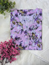 Lilac Petals & White Wide Leg Plazo - 2pcs