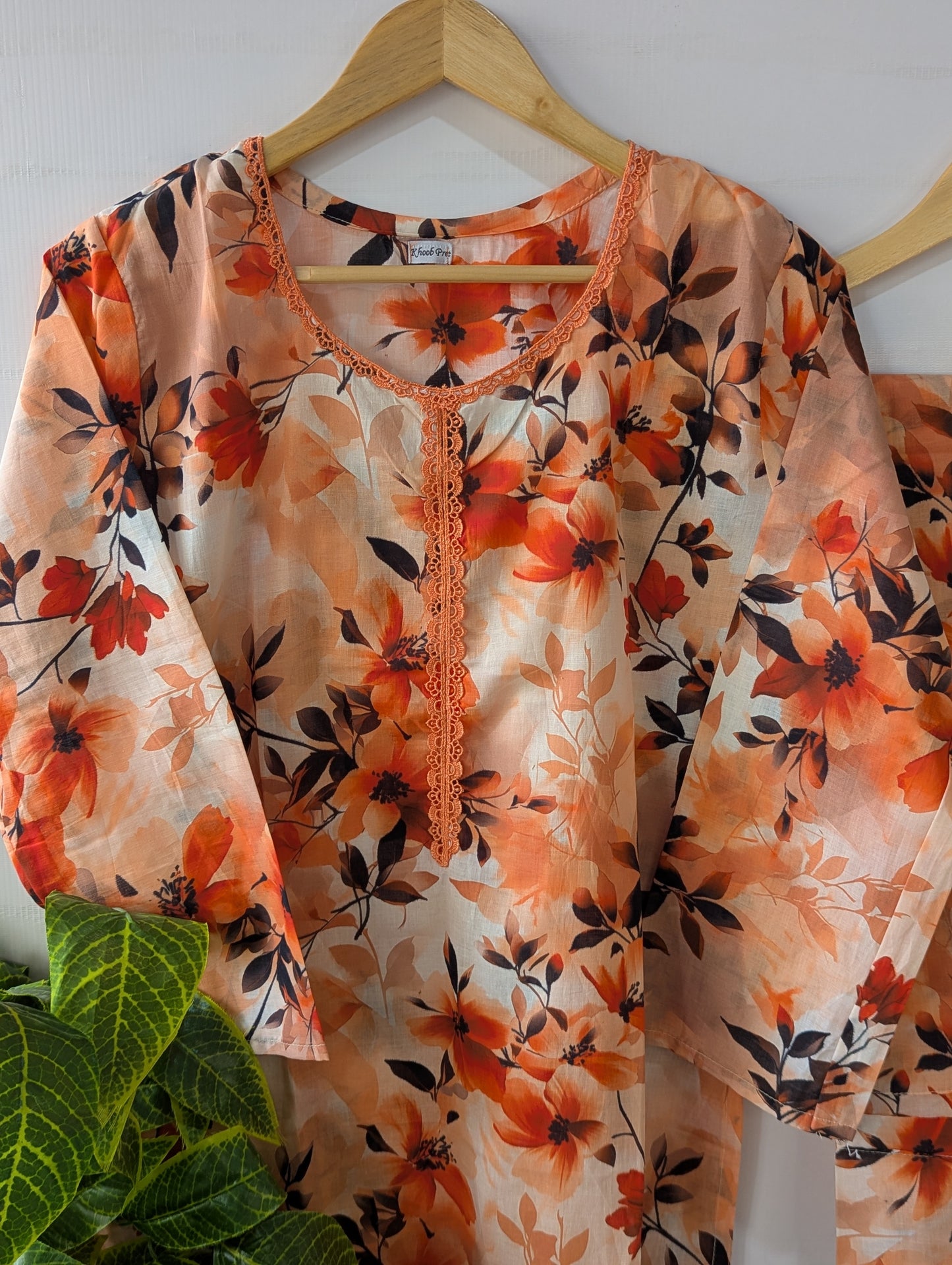 Saffron Floral lawn 2pc Co-ord Set