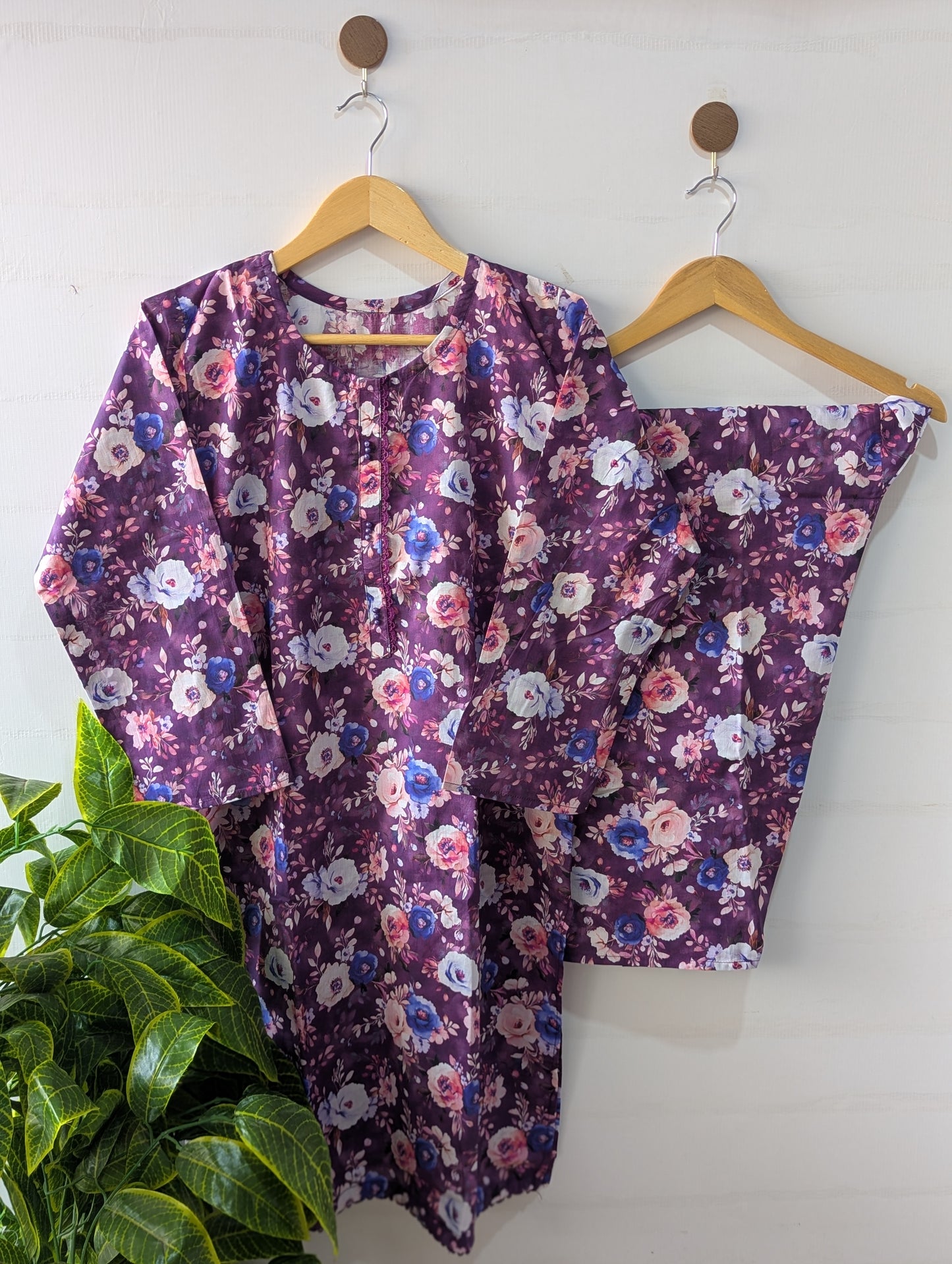 Magenta Florals 2pc Co-ord Set
