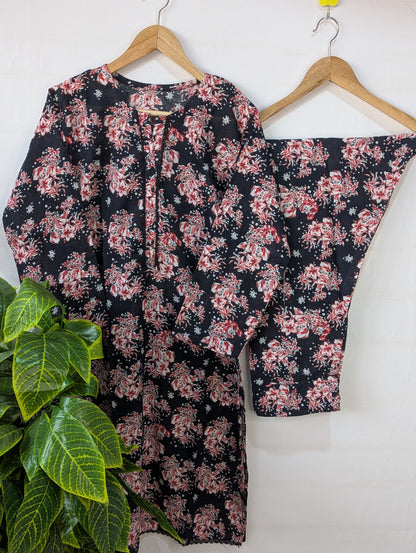 Floral Noir Lawn 2pc Co-ord Set