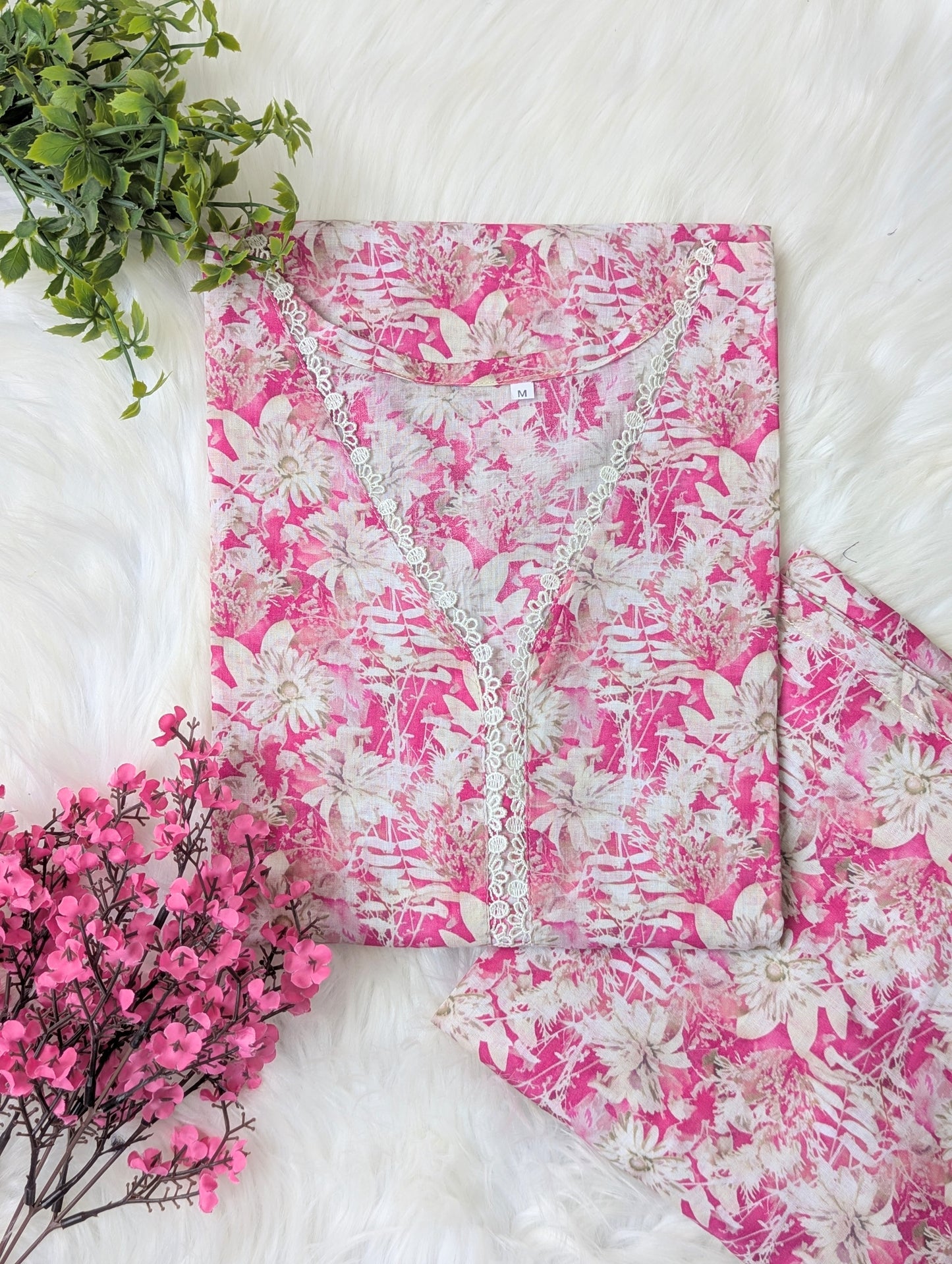 Soft Pink Lawn Stitched 2pc
