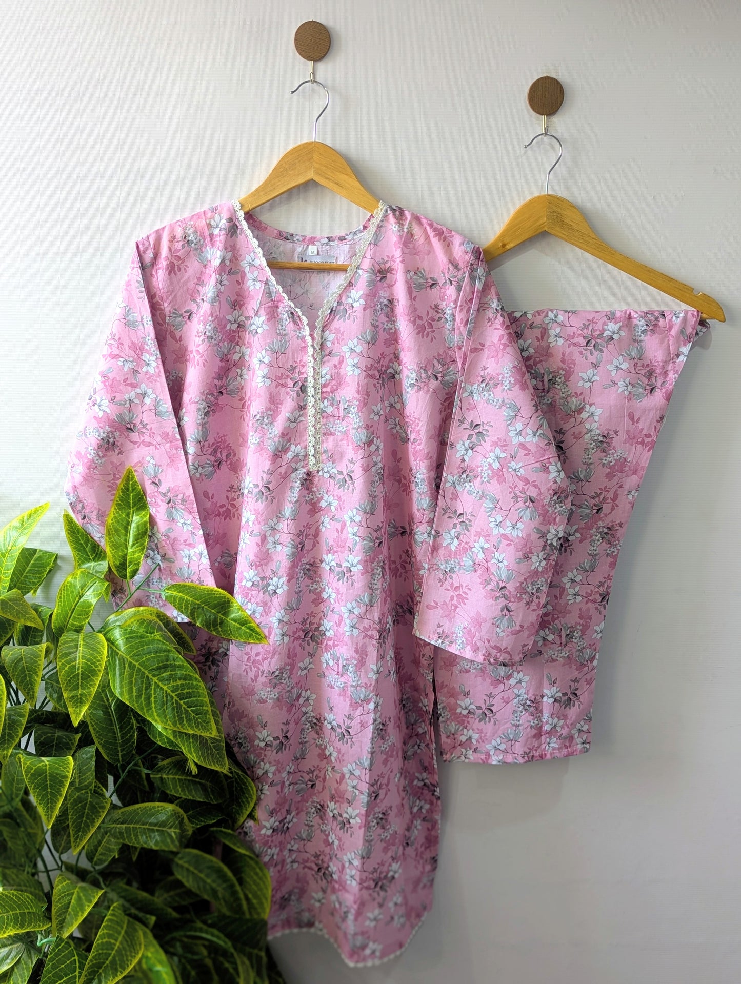Baby Pink Petals Lawn Stitched 2pc