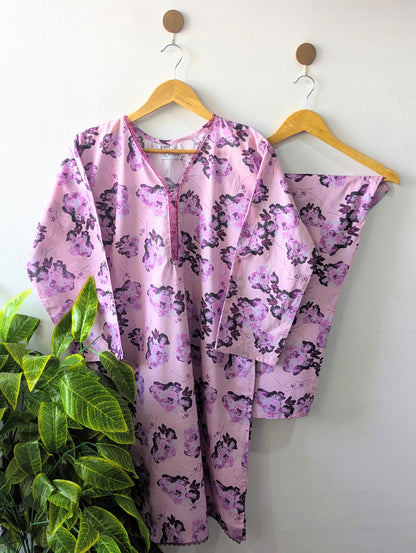 Lavender Floral Lawn Stitched 2pc