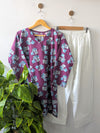 Burgundy Floral Lawn Farshi Set - Corset Back - 2pcs