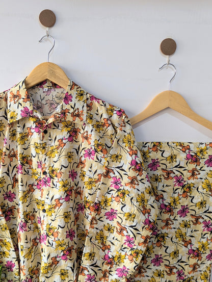 Amber Petals Lawn Button Down Co-ord