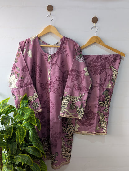 Violet Bloom Khaddar 2pc Set