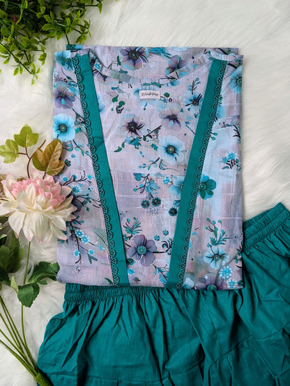 Zinc Florals Lawn Farshi Shalwar Set - 2pc Dress